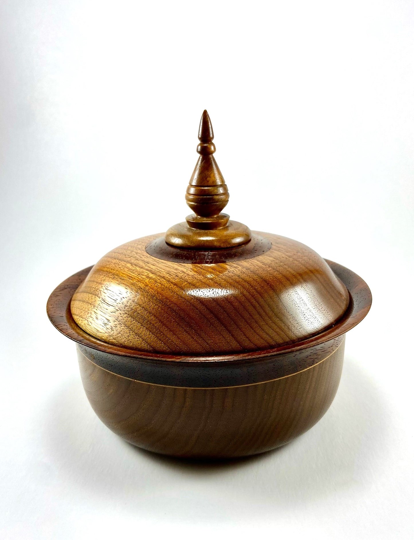 SM Walnut/Bubinga Deco Bowl with Lid